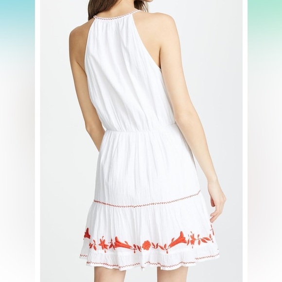 Joie Clemency embroidered Dress White Red size Small - Picture 3 of 6